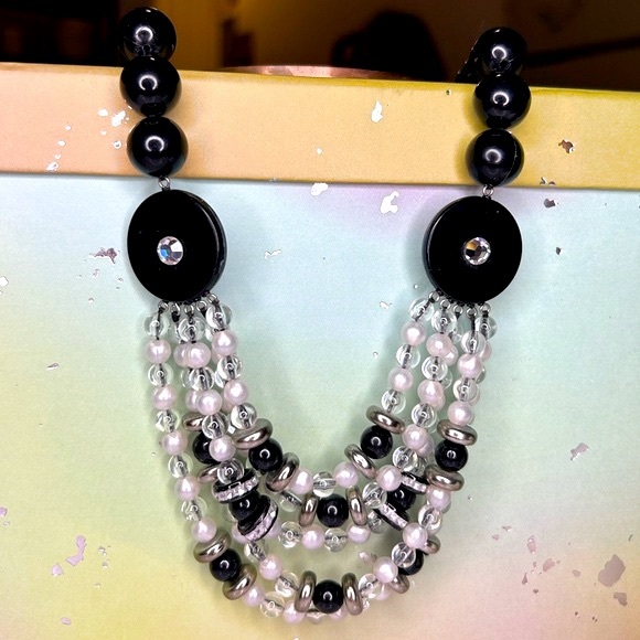Vintage Jewelry - Vintage Art Deco Layered Bead Necklace